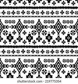 Tribal art ethnic seamless pattern. Folk abstract geometric repeating background texture. Fabric design. Wallpaper 