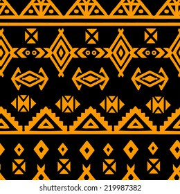 Tribal art ethnic seamless pattern. Folk abstract geometric repeating background texture. Fabric design. Wallpaper 