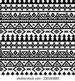 Ikat Ethnic Pattern Vector Black White Stock Vector (Royalty Free ...