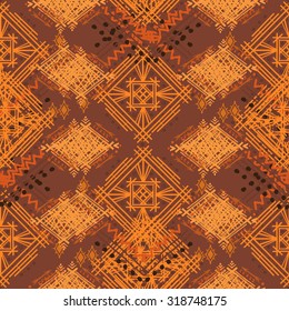 Tribal art ethnic seamless pattern. Boho print. Ethno ornament. Cloth design, wallpaper, wrapping