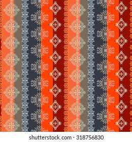 Tribal art ethnic seamless pattern. Boho border print. Ethno ornament. Cloth design, wallpaper, wrapping