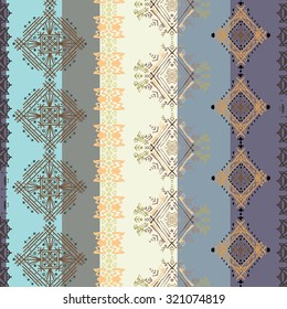 Arte tribal padrão étnico perfeito. Impressão de borda boho. Ornamento etno. Design de pano, papel de parede, envoltório