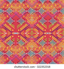 Tribal art ethnic seamless pattern. Boho print. Ethno ornament. Cloth design, wallpaper, wrapping