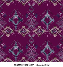 Tribal art ethnic seamless pattern. Boho print. Ethno ornament. Cloth design, wallpaper, wrapping