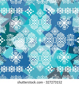 Tribal art ethnic seamless pattern. Boho print. Ethno ornament. Cloth design, wallpaper, wrapping