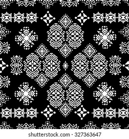 Tribal art ethnic seamless pattern. Boho background texture. Ethno ornament. Cloth design, wallpaper, wrapping
