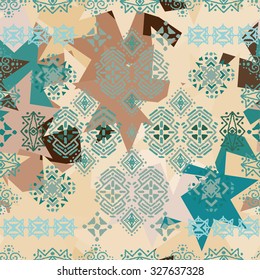 Tribal art ethnic seamless pattern. Boho print. Ethno ornament. Cloth design, wallpaper, wrapping