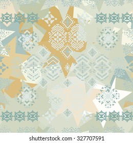 Tribal art ethnic seamless pattern. Boho print. Ethno ornament. Cloth design, wallpaper, wrapping