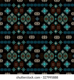 Tribal art ethnic seamless pattern. Boho background texture. Ethno ornament. Cloth design, wallpaper, wrapping
