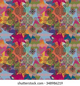 Tribal art ethnic seamless pattern. Boho print. Ethno ornament. Cloth design, wallpaper, wrapping