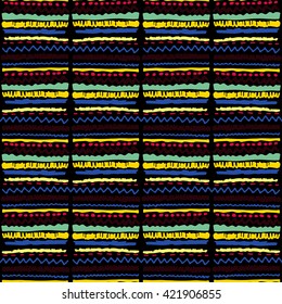 Tribal art ethnic seamless pattern. Folk abstract geometric repeating background texture. Fabric design. Wallpaper