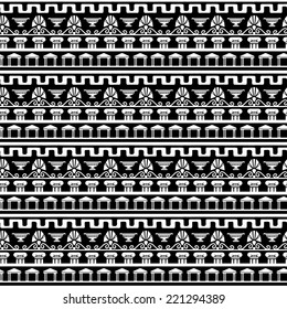 Tribal art Greece vintage ethnic seamless pattern. Greek borders. Folk abstract repeating background texture. Cloth design. Wallpaper 