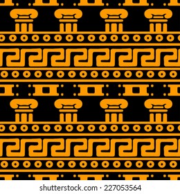 Tribal art Greece vintage ethnic seamless pattern. Greek borders. Folk abstract repeating background texture. Cloth design. Wallpaper 