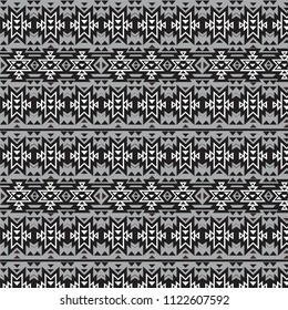Tribal art lineal pattern. Ethnic geometric print. Aztec colorful repeating background texture.