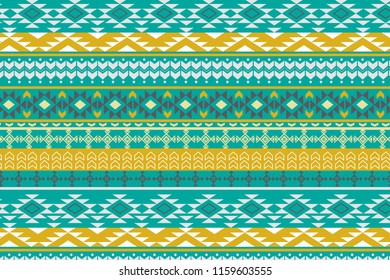 Tribal art pattern. Ethnic geometric print. Aztec colorful repeating background texture. 
