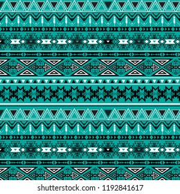 Tribal art pattern. Ethnic geometric print. Navajo and aztec repeating background texture. 