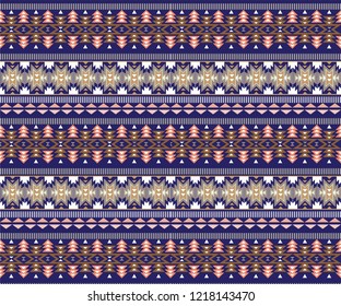Tribal art pattern. Ethnic geometric print. Aztec and navajo colorful repeating background texture.vector illustration.