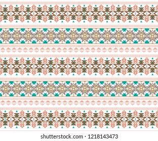 Tribal art pattern. Ethnic geometric print. Aztec and navajo colorful repeating background texture.vector illustration.