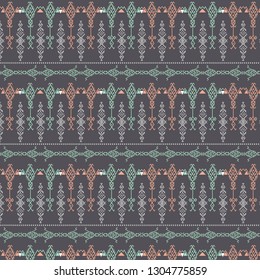 Tribal art pattern. Ethnic geometric print. Aztec colorful repeating background texture,berber signs,vetor illustration. 