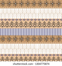 Tribal art pattern. Ethnic geometric print. Aztec colorful repeating background texture,berber signs,vetor illustration. 