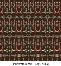 Tribal art pattern. Ethnic geometric print. Aztec colorful repeating background texture,berber signs,vetor illustration. 