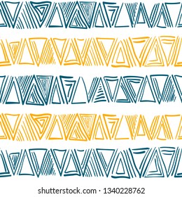 Tribal art pattern. Ethnic geometric print. Aztec colorful repeating background texture. Native American, Indian Southwest print. Ethnic design wallpaper, fabric, cover, textile, weave, wrapping.