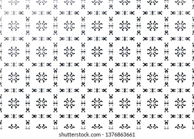 Tribal art pattern. Ethnic geometric black and white print. Aztec repeating background texture.
