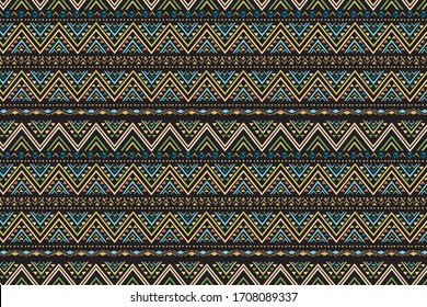 Tribal art pattern. Ethnic geometric print. Aztec colorful repeating background texture.vector pattern.
