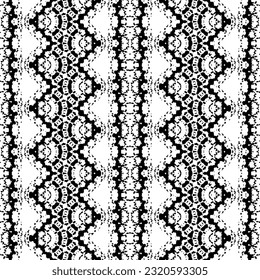 Tribal Art Scribble Batik. Black Colour Dark Doodle Texture. Black Color Ethnic Line Vector. Ethnic Boho Ink Print. Doodle Native Ink Pattern. Simple Geometric Pattern. Seamless Art Native Vector