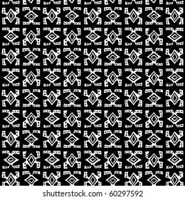 Tribal art. Seamless b/w vector pattern.