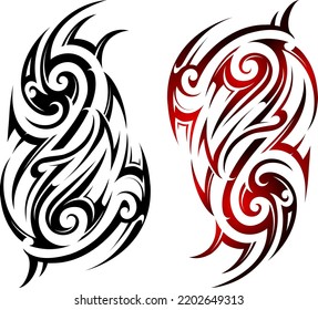 Tribal art style flame tattoo stencil. Good for print designs and decal stickers