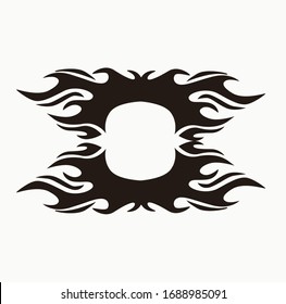 Tribal art tattoo  arranged with Maori ethnic elements.