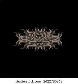 Tribal art tattoo with Maori anime ethnic style.vector