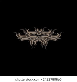 Tribal art tattoo with Maori anime ethnic style.vector