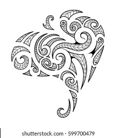Tribal art tattoo in Maori style