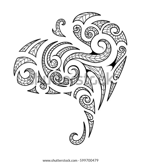 Tribal Art Tattoo Maori Style Stock Vector (Royalty Free) 599700479 ...