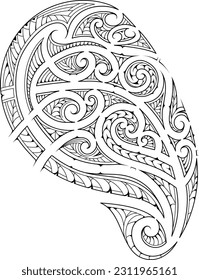 Tribal art tattoo in Polynesian style. Good for print design