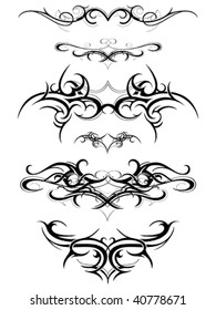Tribal art tattoo set