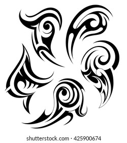 Tribal Art Tattoo Set Stock Vector (Royalty Free) 391072804