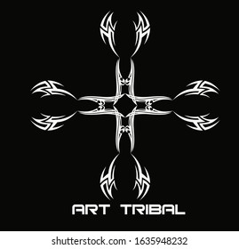 Tribal art tattoo set with Maori ethnic elements