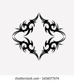 Tribal art tattoo set with Maori ethnic elements. tattoo tribal abstract sleeve, black arm shoulder tattoo fantasy pattern vector, sketch art design isolated