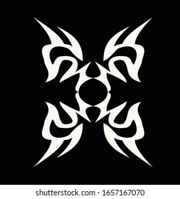 Tribal art tattoo set with Maori ethnic elements. tattoo tribal abstract sleeve, black arm shoulder tattoo fantasy pattern vector, sketch art design isolated