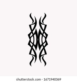 Tribal art tattoo set with Maori ethnic elements. tattoo tribal abstract sleeve, black arm shoulder tattoo fantasy pattern vector, sketch art design isolated