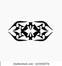 Tribal art tattoo set with Maori ethnic elements. tattoo tribal abstract sleeve, black arm shoulder tattoo fantasy pattern vector, sketch art design isolated