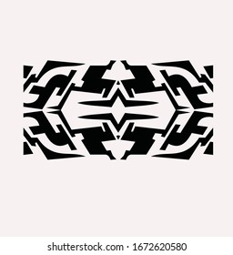 Tribal art tattoo set with Maori ethnic elements. tattoo tribal abstract sleeve, black arm shoulder tattoo fantasy pattern vector, sketch art design isolated