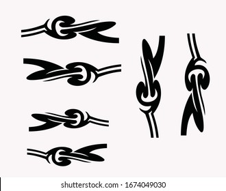 Tribal art tattoo set with Maori ethnic elements, wall ornament