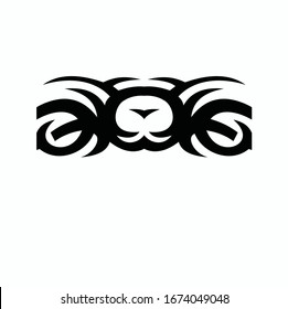 Tribal art tattoo set with Maori ethnic elements, wall ornament