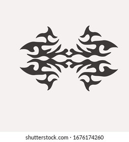 Tribal art tattoo set with Maori ethnic elements 