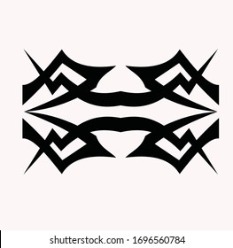 Tribal art tattoo set with Maori ethnic elements. tattoo tribal abstract sleeve, black arm shoulder tattoo fantasy pattern vector, sketch art design isolated
