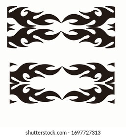 Tribal art tattoo set with Maori ethnic elements. tattoo tribal abstract sleeve, black arm shoulder tattoo fantasy pattern vector, sketch art design isolated
